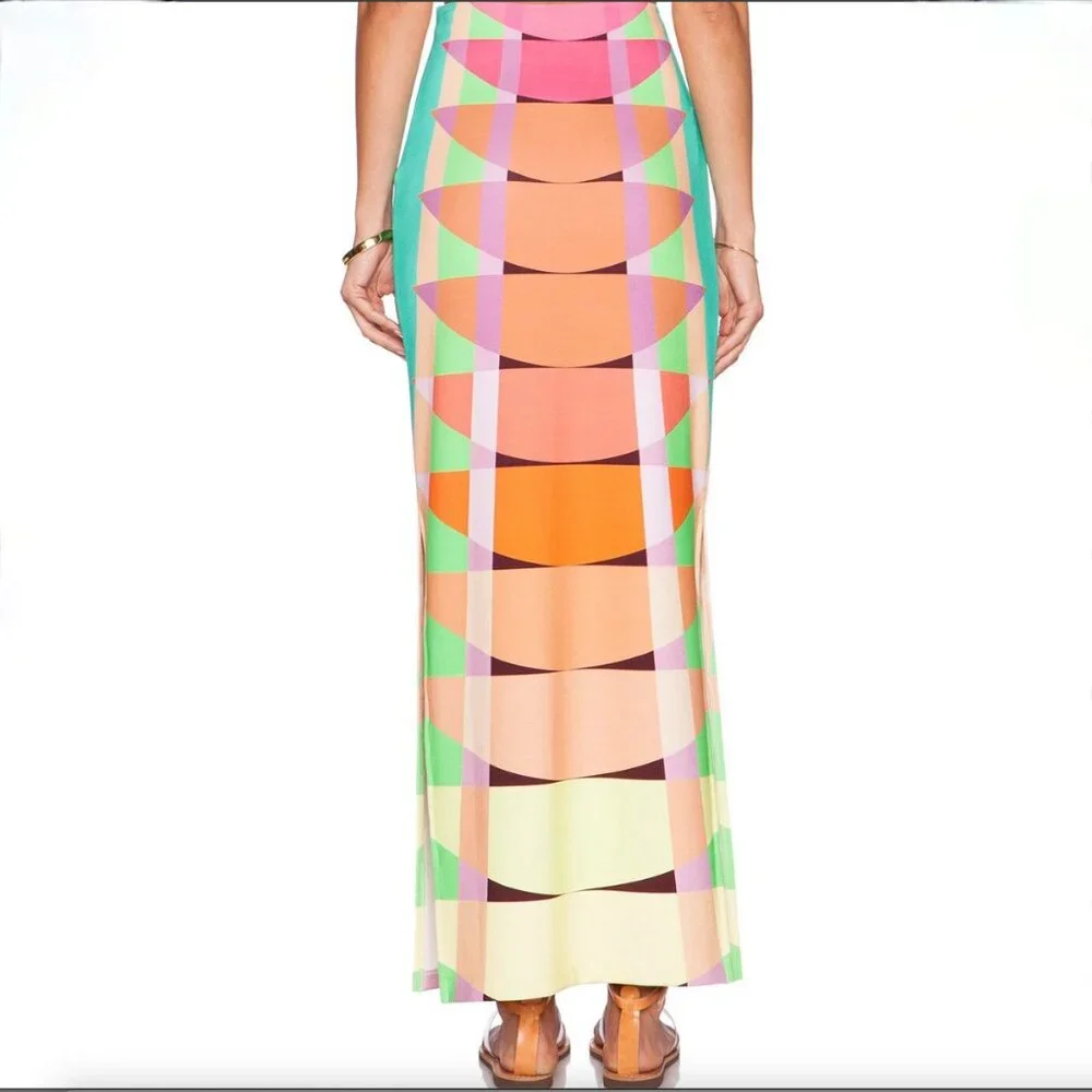 MARA HOFFMAN's BEAMS YELLOW COLUMN MAXI SKIRT - Picture 7 of 8